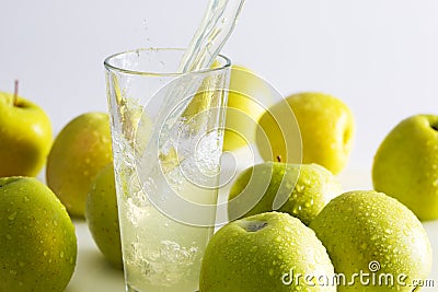 Green apple juice Stock Photo