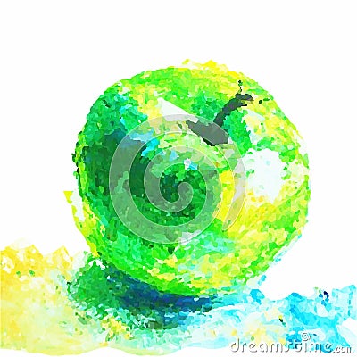Green apple Vector Illustration