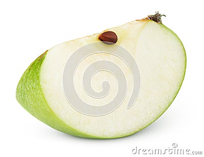 Green apple slice on white Stock Photo