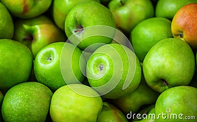Green apples background Stock Photo