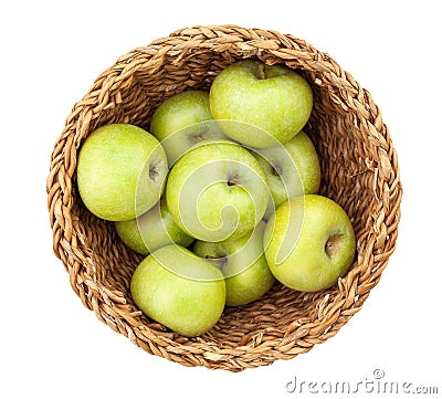 green apples basket Stock Photo