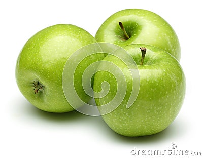 Green apples isolated on white background Stock Photo