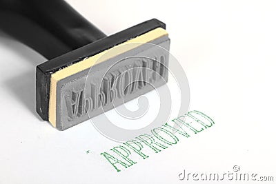 Green approve stamp Stock Photo