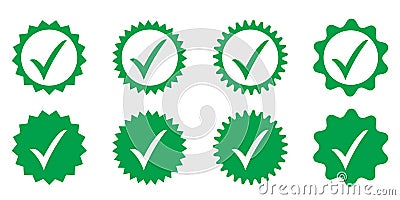 Green approved icon. Profile Verification. Accept badge. Vector Illustration