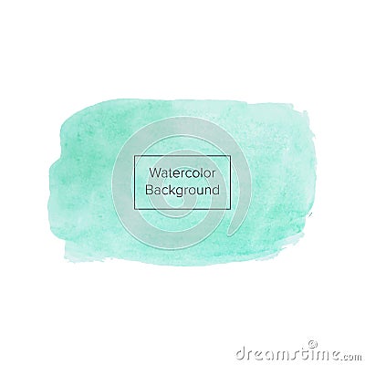Green or aquamarine watercolor texture on the white background, vector ink, acrylic decoration. Trendy background for design, part Stock Photo