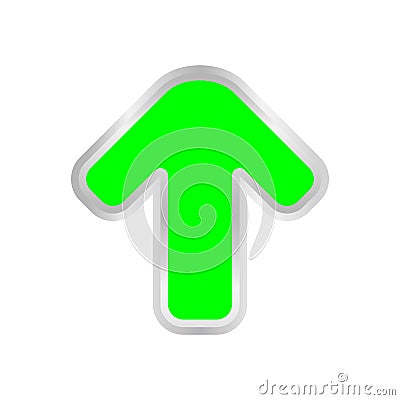 Green arrow pointing up isolated on white background, clip art green arrow icon pointing to up, arrow symbol indicates green Vector Illustration