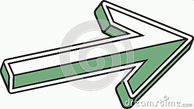 Green arrow right, direction symbol for navigation and guidance vector design Generative AI Vector Illustration