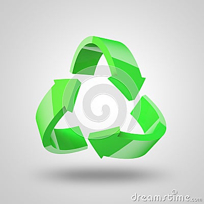 Green, arrows and icon for recycling, ecology or sustainability to save the planet against a white studio background Stock Photo