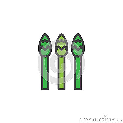 Green asparagus vegetable filled outline icon Vector Illustration