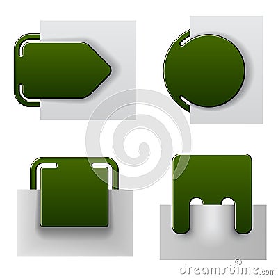 Green attached labels Vector Illustration
