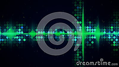 Green audio waveform equalizer abstract techno background Stock Photo