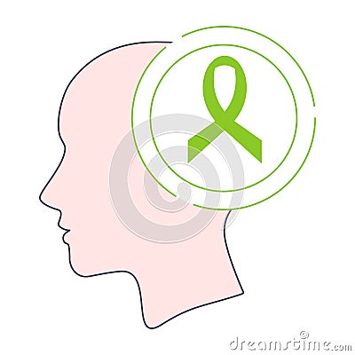 Green awareness ribbon icon Vector Illustration
