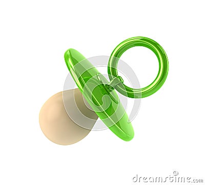 Green Baby Pacifier icon 3d illustration Cartoon Illustration