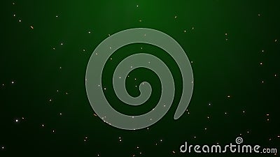 Green background. Abstract glowing stars and sparks. 3D rendering Stock Photo