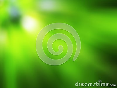 Green background with blurred rays Stock Photo