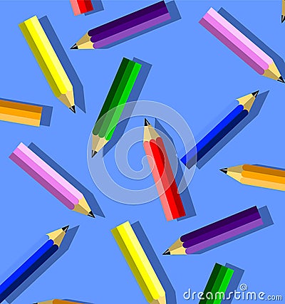 colorful writing pencil pattern Vector Illustration