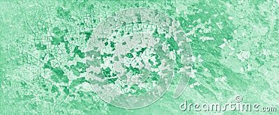 Green background with white peeling crackled paint grunge in old vintage background banner Stock Photo