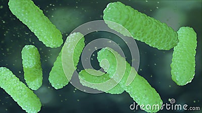 Green bacterium Cartoon Illustration