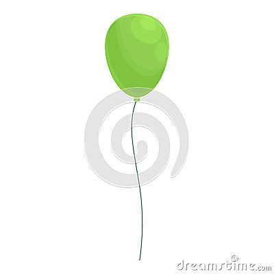 Green balloon icon cartoon vector. Ballon string Vector Illustration