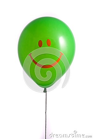 Green balloon with smile Stock Photo