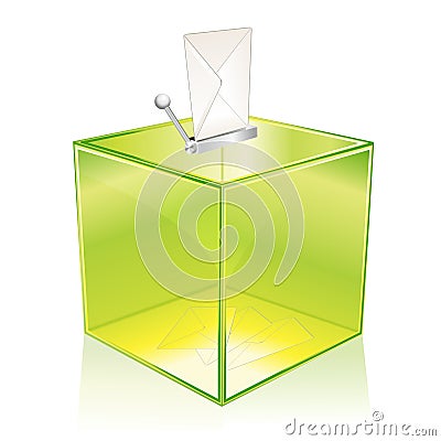 Green ballot box Vector Illustration