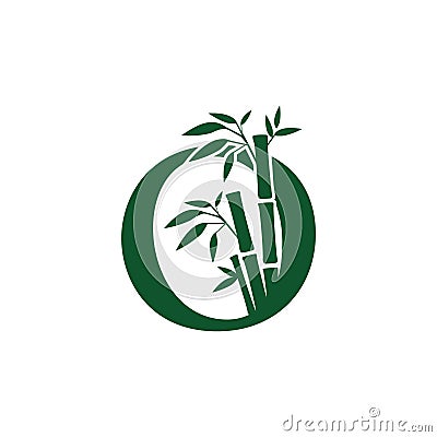 Green Bamboo O Letter Logo Stock Photo