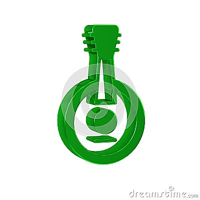 Green Banjo icon isolated on transparent background. Musical instrument. Stock Photo