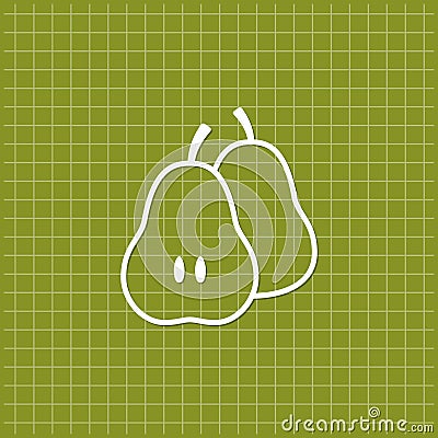 Green banner with pear icon Vector Illustration