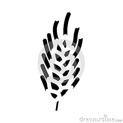 green barley plant glyph icon vector illustration Vector Illustration