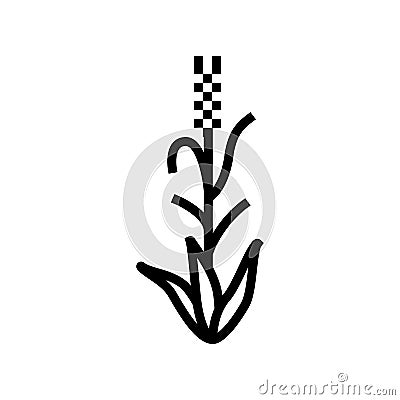 green barley plant line icon vector illustration Cartoon Illustration