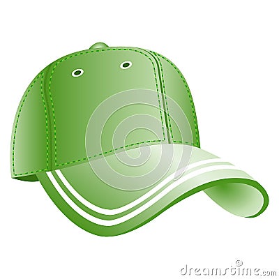 Green baseball cap icon Vector Illustration