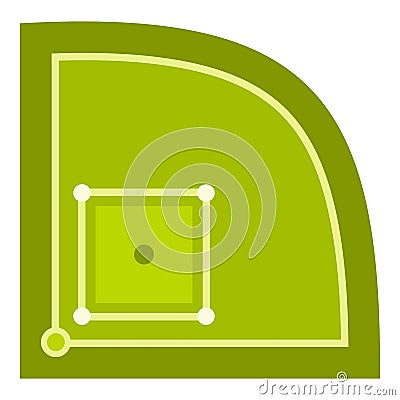 Green baseball field icon isolated Vector Illustration