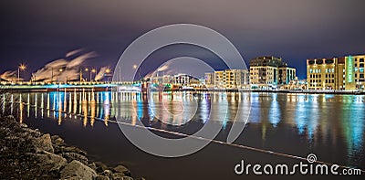 Green bay wisconsin city skyline at night Editorial Stock Photo