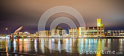 Green bay wisconsin city skyline at night Stock Photo