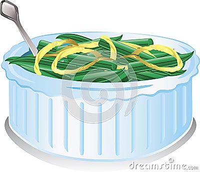 Green Bean Casserole Vector Illustration