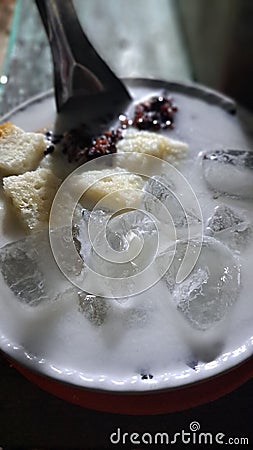 Green bean porridge with ice Stock Photo