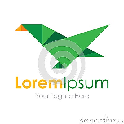 Green beauty geometric polygons bird element icons business logo Stock Photo