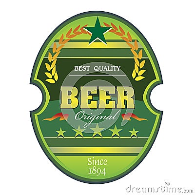 Green beer sticker Vector Illustration