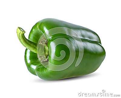 Green bell peppers isolated on a white background Stock Photo