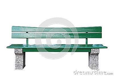 Green Bench Stock Photo