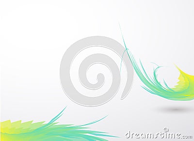 Green bending line on white clean color backround Vector Illustration