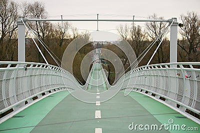 Green bike bridge to heaven down Stock Photo