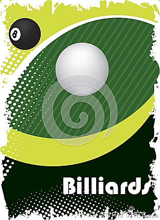 Green billiard eye.Poster background Vector Illustration