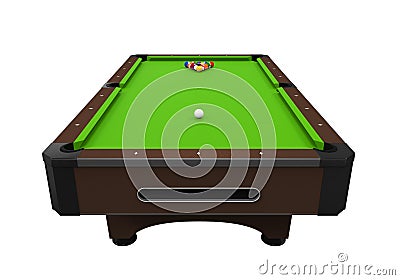 Green Billiard Table Stock Photo