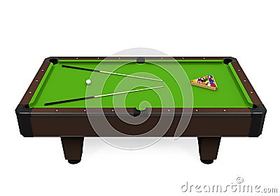 Green Billiard Table Stock Photo