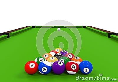 Green Billiard Table Stock Photo