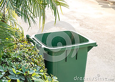 Green bin garbage Stock Photo