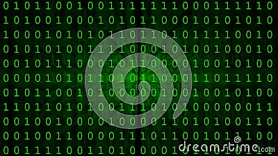 Green binary matrix array background Stock Photo
