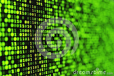 Green binary digital background. Stock Photo