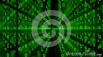 Green binary matrix array background Stock Photo